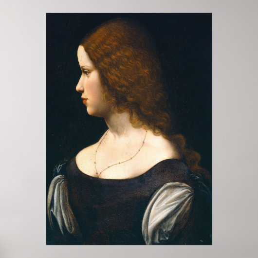 Jonge Dame - Leonardo da Vinci Fijnkunstposter Poster (Voorkant)