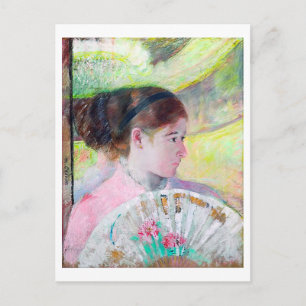Jonge Dame met een Japanse Fan, Mary Cassatt Briefkaart