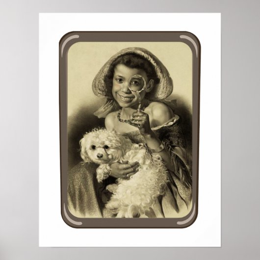 Jonge Dame met Puppy Print, Poster Papier (Matte) (Voorkant)