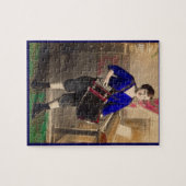 Jonge dame uit 1920, acordionist RPPC Legpuzzel (Horizontaal)