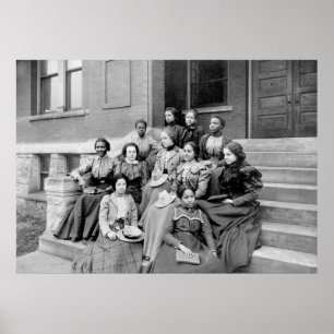 Jonge dames bij Fisk, jaren 1890 Poster