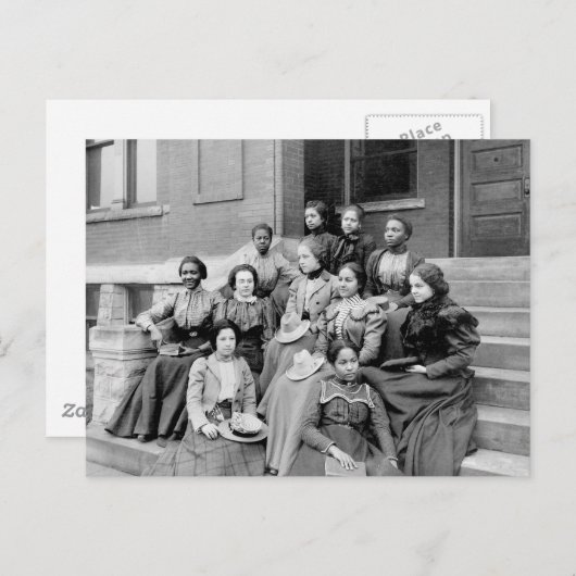 Jonge Dames in Fisk, 1890s Briefkaart (Voorkant / Achterkant)