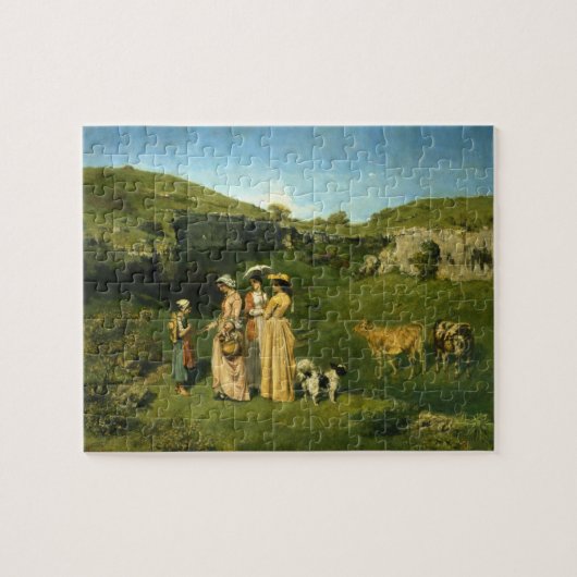 Jonge Dames in het dorp door Gustave Courbet Legpuzzel (Horizontaal)