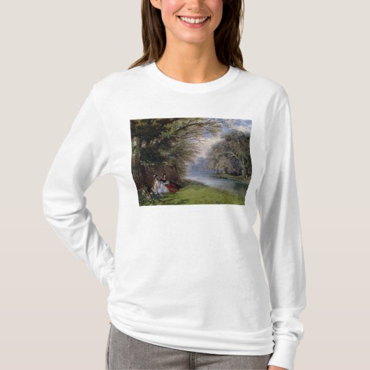 Jonge dames met een rivier t-shirt (Voorkant)