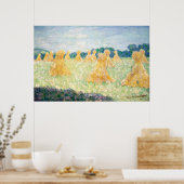 Jonge dames van Giverny Sun-effect van Claude Mone Poster (Keuken)