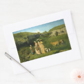 Jonge dames van het dorp rechthoekige sticker (Envelop)