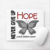 Jonge diabetes geeft hopvlinder nooit op 4.1 muismat (Met muis)
