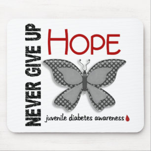 Jonge diabetes geeft hopvlinder nooit op 4.1 muismat