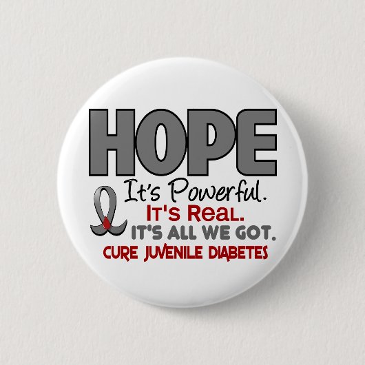 Jonge Diabetes HOPE 1 Ronde Button 5,7 Cm (Voorkant)