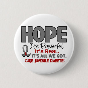 Jonge Diabetes HOPE 1 Ronde Button 5,7 Cm