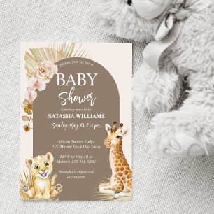 Jonge dieren boho arch. baby shower-uitnodiging kaart