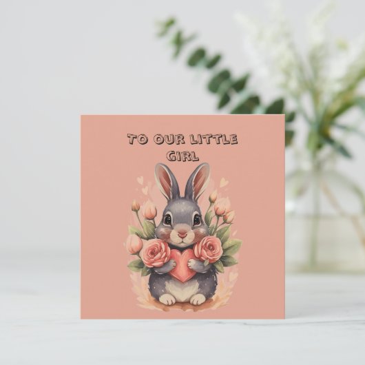 Jonge Dochter Valentijn Kaart (Staand voorkant)