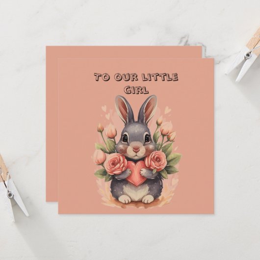 Jonge Dochter Valentijn Kaart (Voorkant / Achterkant in situ)