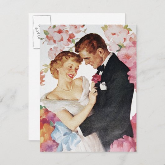 Jonge echtpaar formeel draag briefkaart (Voorkant / Achterkant)