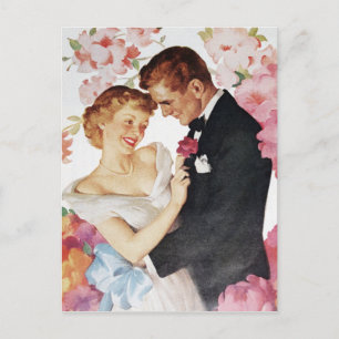 Jonge echtpaar formeel draag briefkaart