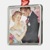 Jonge echtpaar formeel draag metalen ornament (Links)