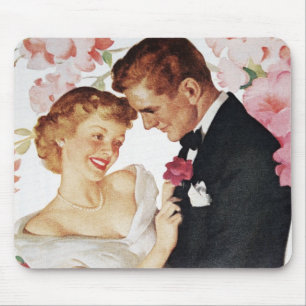Jonge echtpaar formeel draag muismat