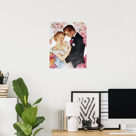 Jonge echtpaar formeel draag poster (Thuiskantoor)