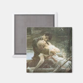 Jonge echtpaar in liefde (zoenen in een boot) magneet (Voorkant / Achterkant)