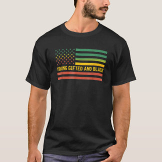 Jonge Ed en Zwarte Geschiedenis Amerikaanse vlag A T-shirt