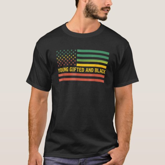 Jonge Ed en Zwarte Geschiedenis Amerikaanse vlag A T-shirt (Voorkant)