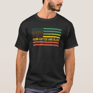 Jonge Ed en Zwarte Geschiedenis Amerikaanse vlag A T-shirt