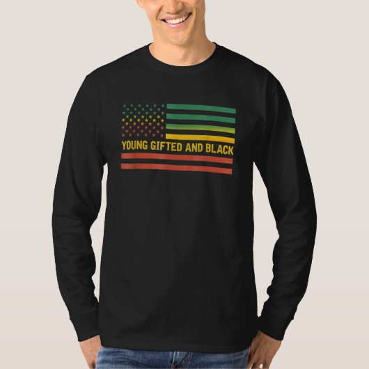 Jonge Ed en Zwarte Geschiedenis Amerikaanse vlag A T-shirt (Voorkant)