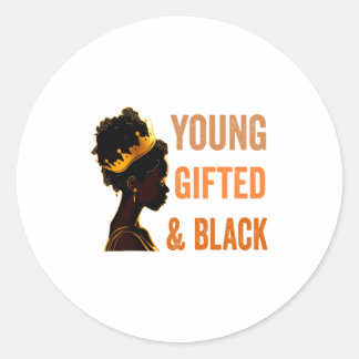 Jonge Ed Zwarte Afro-Amerikaanse Geschiedenis Meis Ronde Sticker