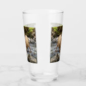 Jonge edelherten op rivier glas (Links)