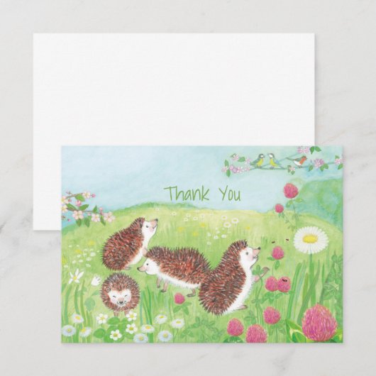 Jonge egel in de Meadow Bedankkaart (Voorkant / Achterkant)