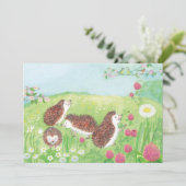 Jonge egel in de Meadow Kaart (Staand voorkant)