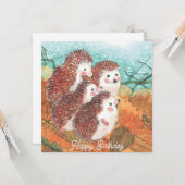 Jonge egeleggen Happy Birthday Kaart (Voorkant / Achterkant in situ)