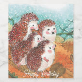 Jonge egeleggen Happy Birthday Wijn Etiket (Enkel label)