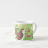 Jonge egels in de wei Wees gelukkig Espresso Kop (Voorkant rechts)