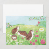 Jonge egels in de weide kaart (Voorkant / Achterkant)