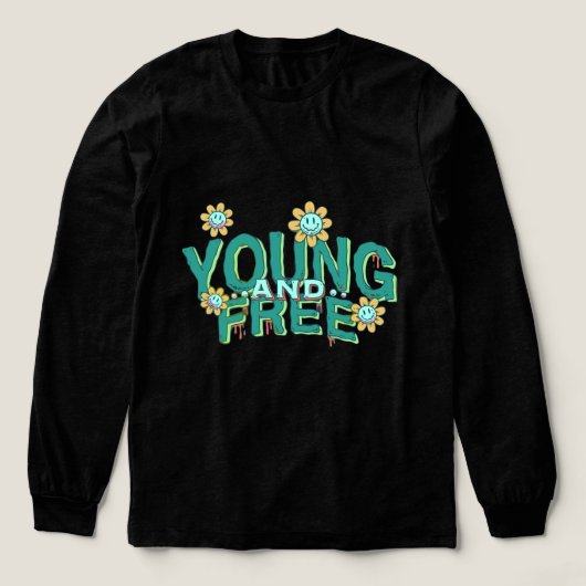 Jonge en gratis levendige typografie Tri-Blend shirt (Voorkant)