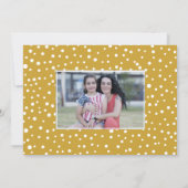 Jonge en sneeuwgouden minimale kerstfoto feestdagenkaart (Achterkant)