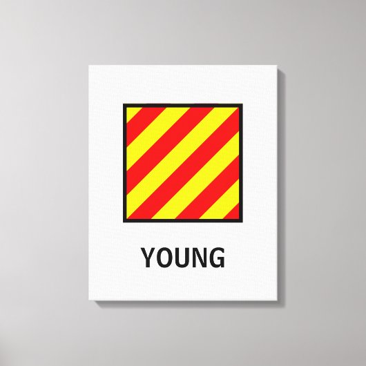 Jonge familienaam Nautische vlag Canvas Afdruk (Voorkant)