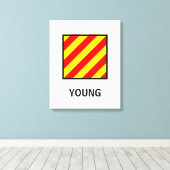 Jonge familienaam Nautische vlag Canvas Afdruk (Insitu (Houten vloer))