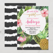 Jonge feestdag, flamingo tropisch kaart (Voorkant / Achterkant)