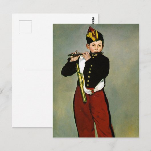 Jonge Flutist Fifer Manet Impressionist Painting Briefkaart (Voorkant / Achterkant)
