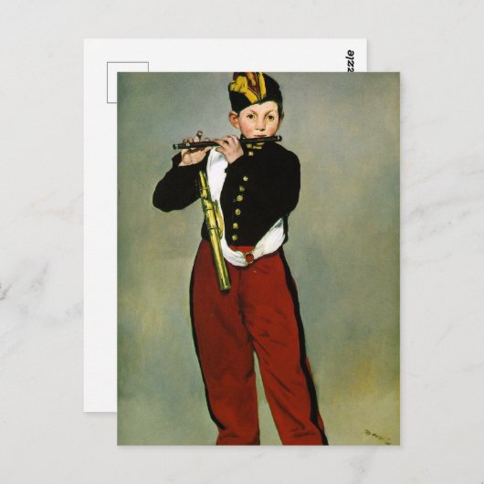 Jonge Flutist Fifer Manet Impressionist Painting Briefkaart (Voorkant / Achterkant)
