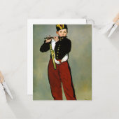 Jonge Flutist Fifer Manet Impressionist Painting Kaart (Voorkant / Achterkant in situ)
