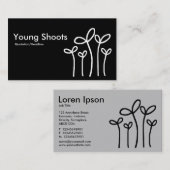 Jonge foto's - wit op zwart (zijkanten) visitekaartje (Voorkant / Achterkant)