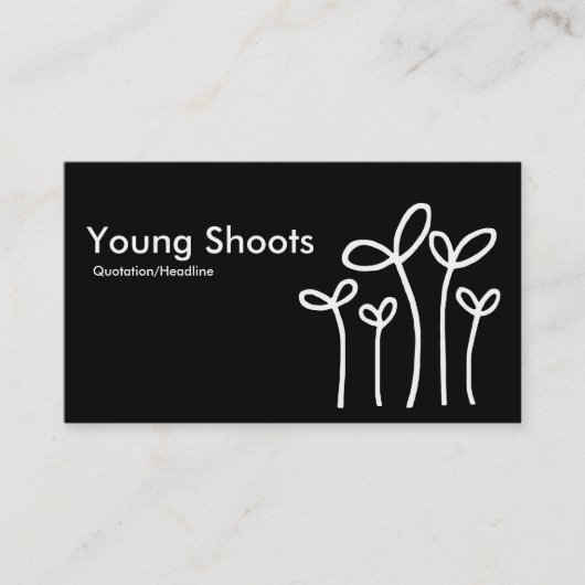 Jonge foto's - wit op zwart (zijkanten) visitekaartje (Voorkant)