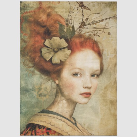 Jonge Franse Dame V Tissue Papier (Voorkant)