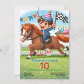 Jonge geitjes verjaardagsuitnodiging: Twee snel, p Kaart (Voorkant)