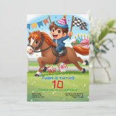 Jonge geitjes verjaardagsuitnodiging: Twee snel, p Kaart (Staand voorkant)