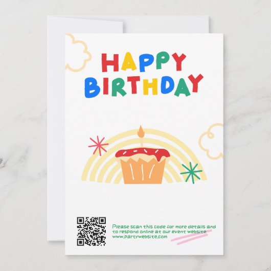 Jonge geitjes verjaardagsuitnodiging: Twee snel, p Kaart (Achterkant)