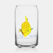 Jonge Gele Boxfish Blikvorm Glas (Voorkant)
